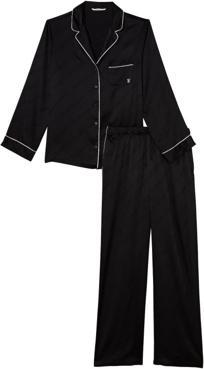 Victoria's Secret Satin Pajama Set, Long Sleeve Button Down Shirt & Pants, Sleepwear for Women (XS-XXL)