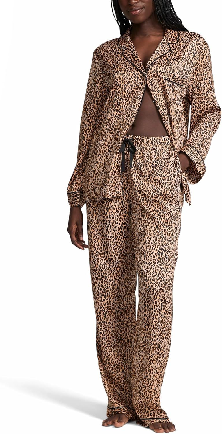 Victoria's Secret Satin Pajama Set, Long Sleeve Button Down Shirt & Pants, Sleepwear for Women (XS-XXL)