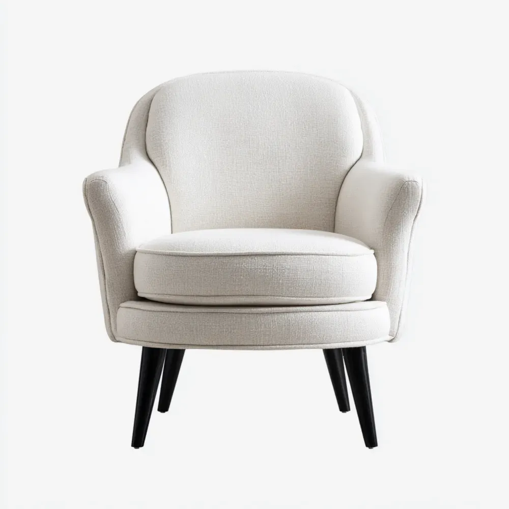 Sillón tapizado tejido 85x85x90 cm – Beige – Diseño contemporáneo-Delylahaus