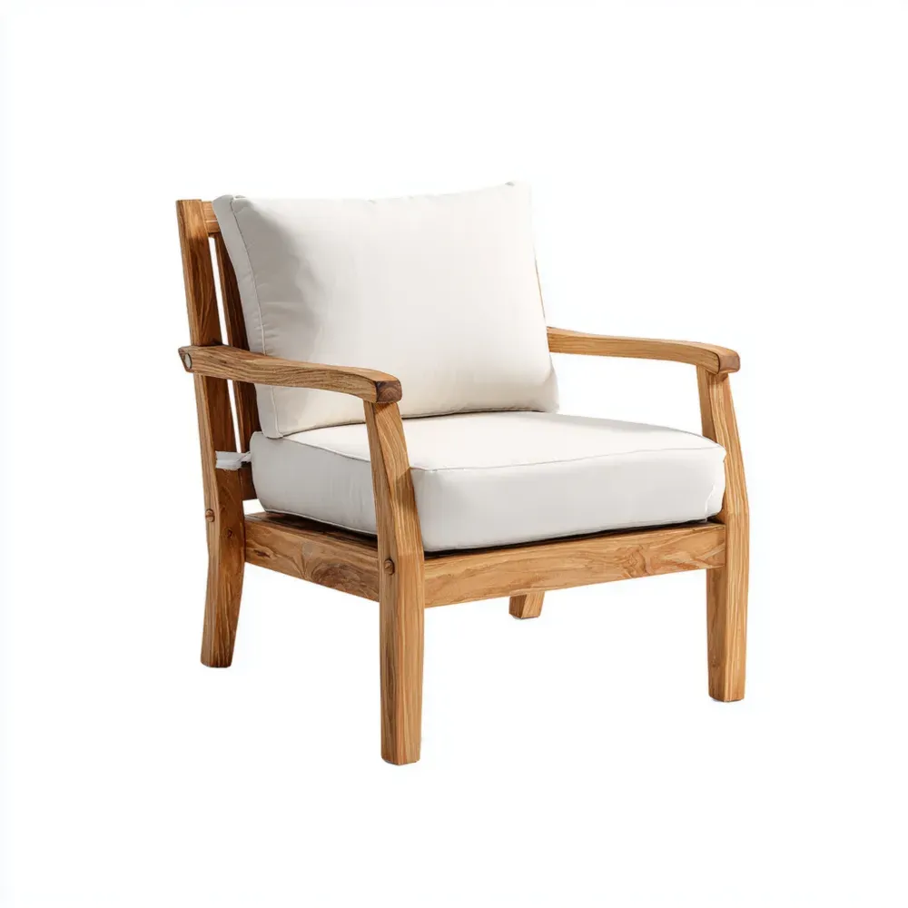 Silla de Jardín de Madera 75x85x90 cm - Blanco - Diseño Contemporáneo-Lumter