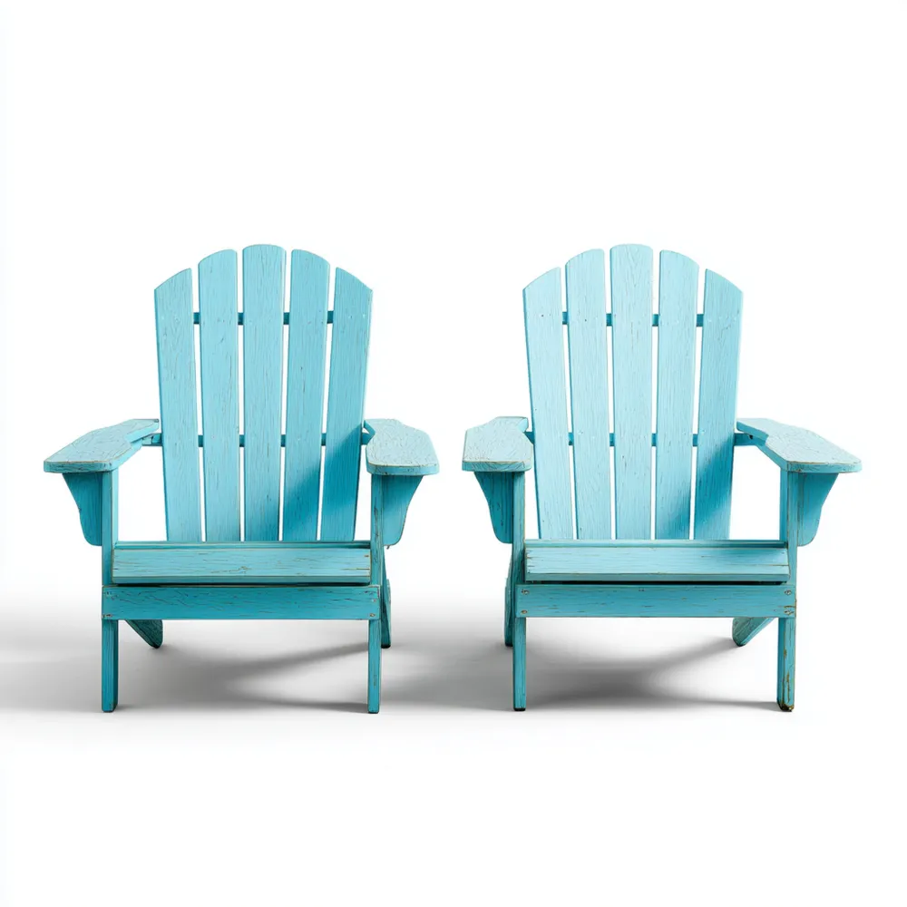 Sillas de jardín de madera 75x85x95 cm – Azul – Diseño clásico-Lumter