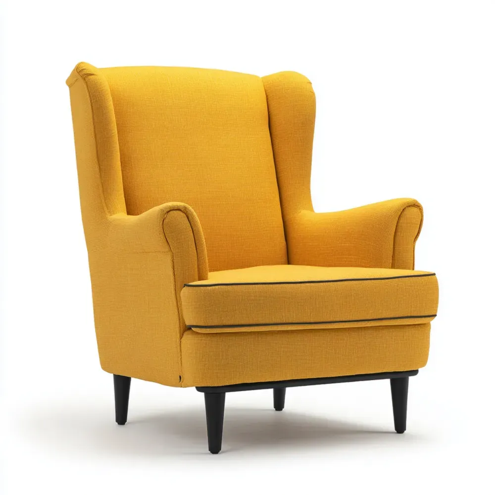 Sillón de Tela 85x95x100 cm - Amarillo Mostaza - Diseño Moderno-Lumter