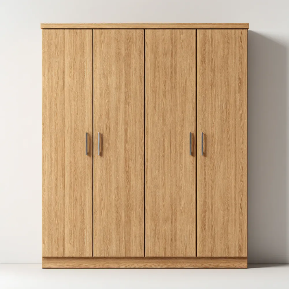 Armario de madera maciza 180x60x200 cm – Roble – Diseño contemporáneo-Lumter