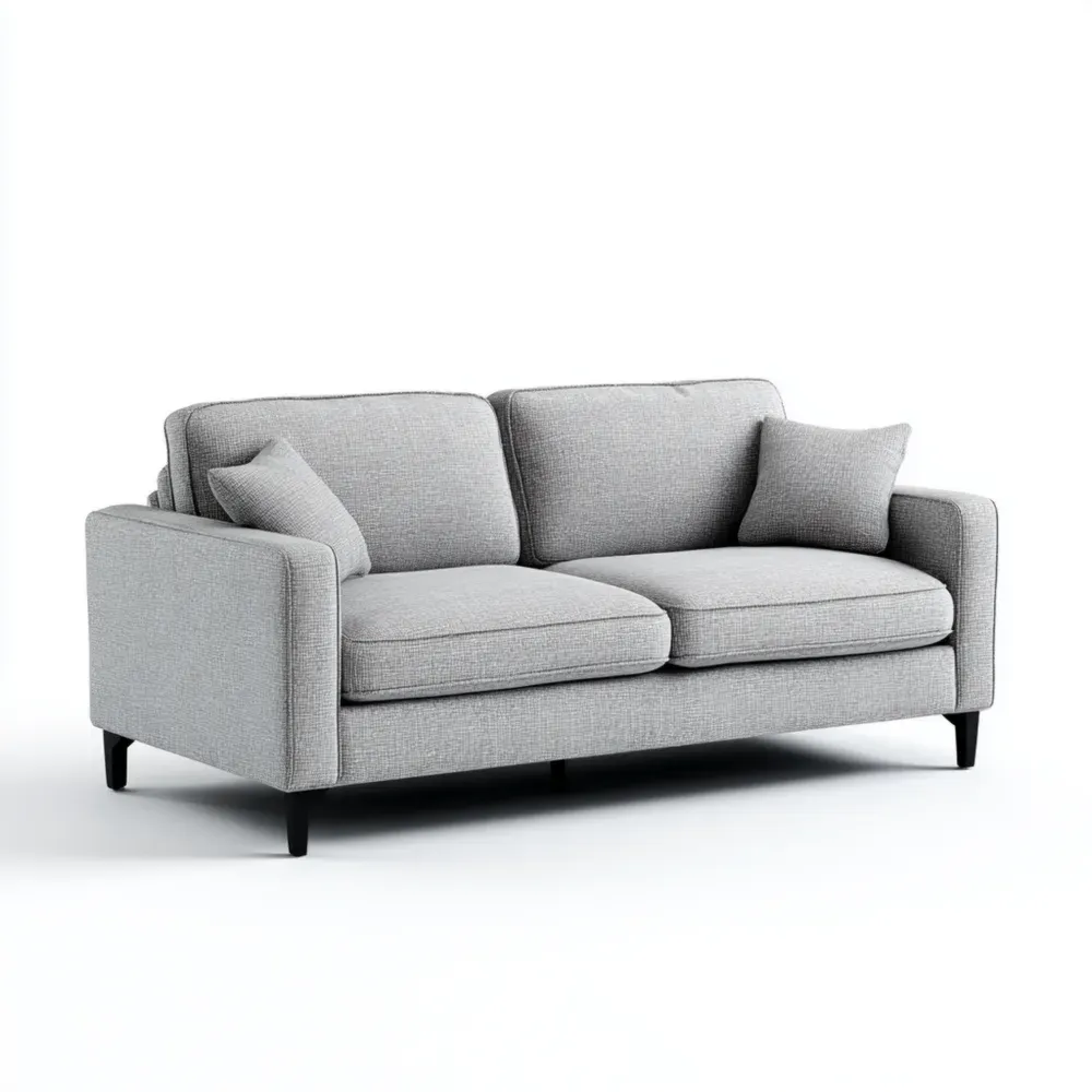 Sofá de 3 plazas Tela 200x90x85 cm – Gris Claro – Diseño Moderno-Lumter