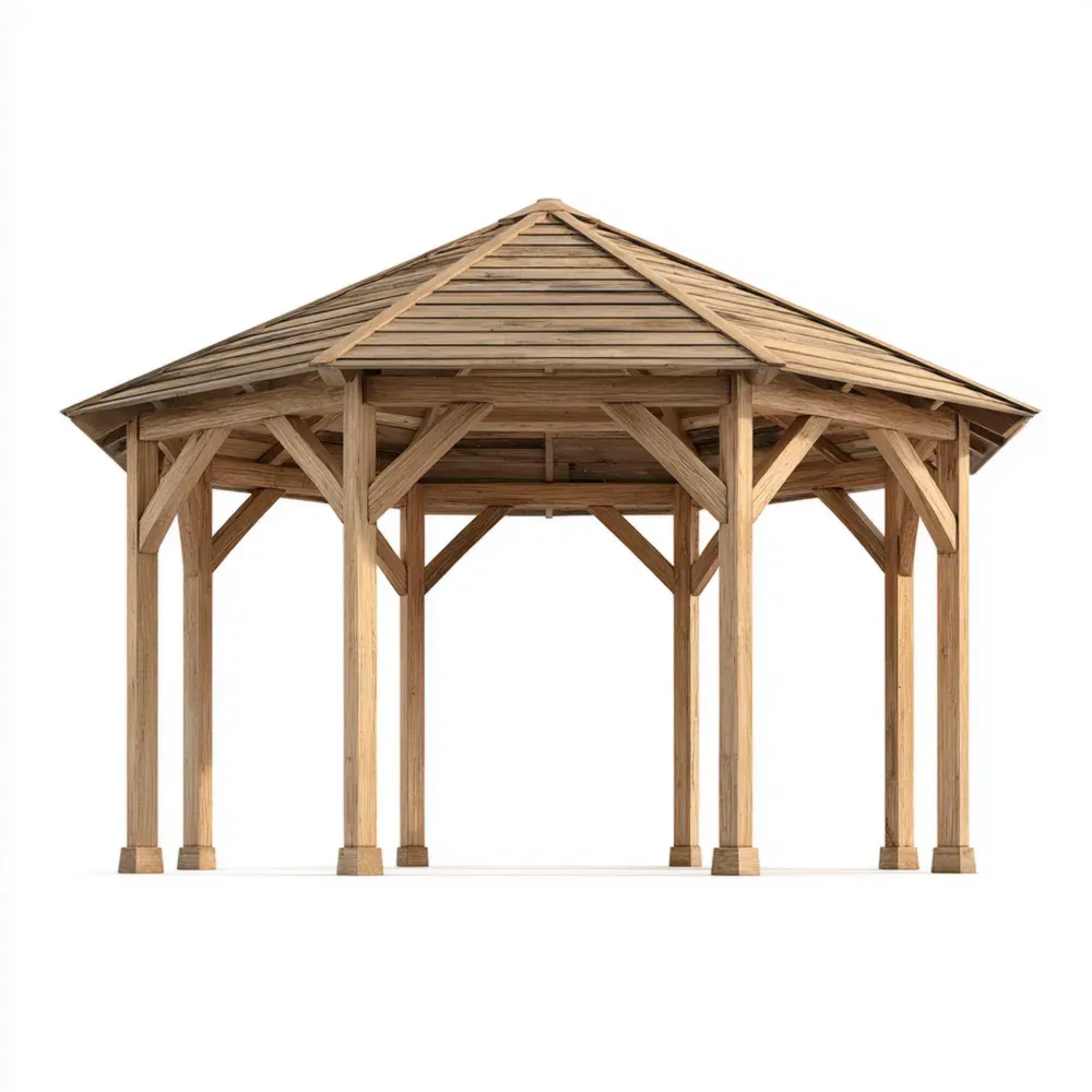 Cenador de madera tratada 300x300x270 cm – Color Natural-Lumter