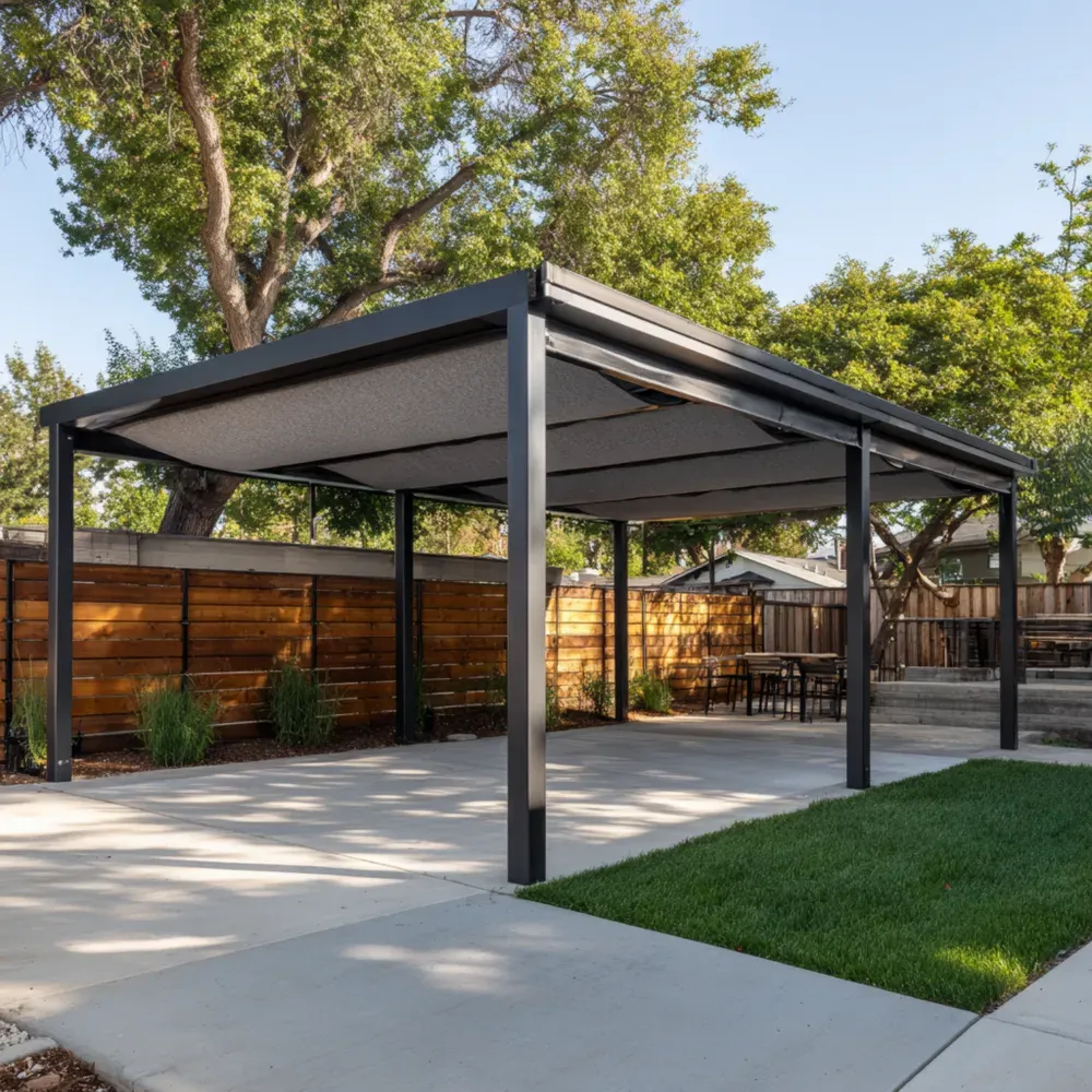 Pérgola de Aluminio 300x400x300 cm – Gris – Diseño Moderno-Lumter