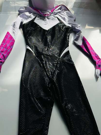 Gwen Spidey Suit with Face shell & Silk-Screen Printing Movie Prop Replica（Wearable)