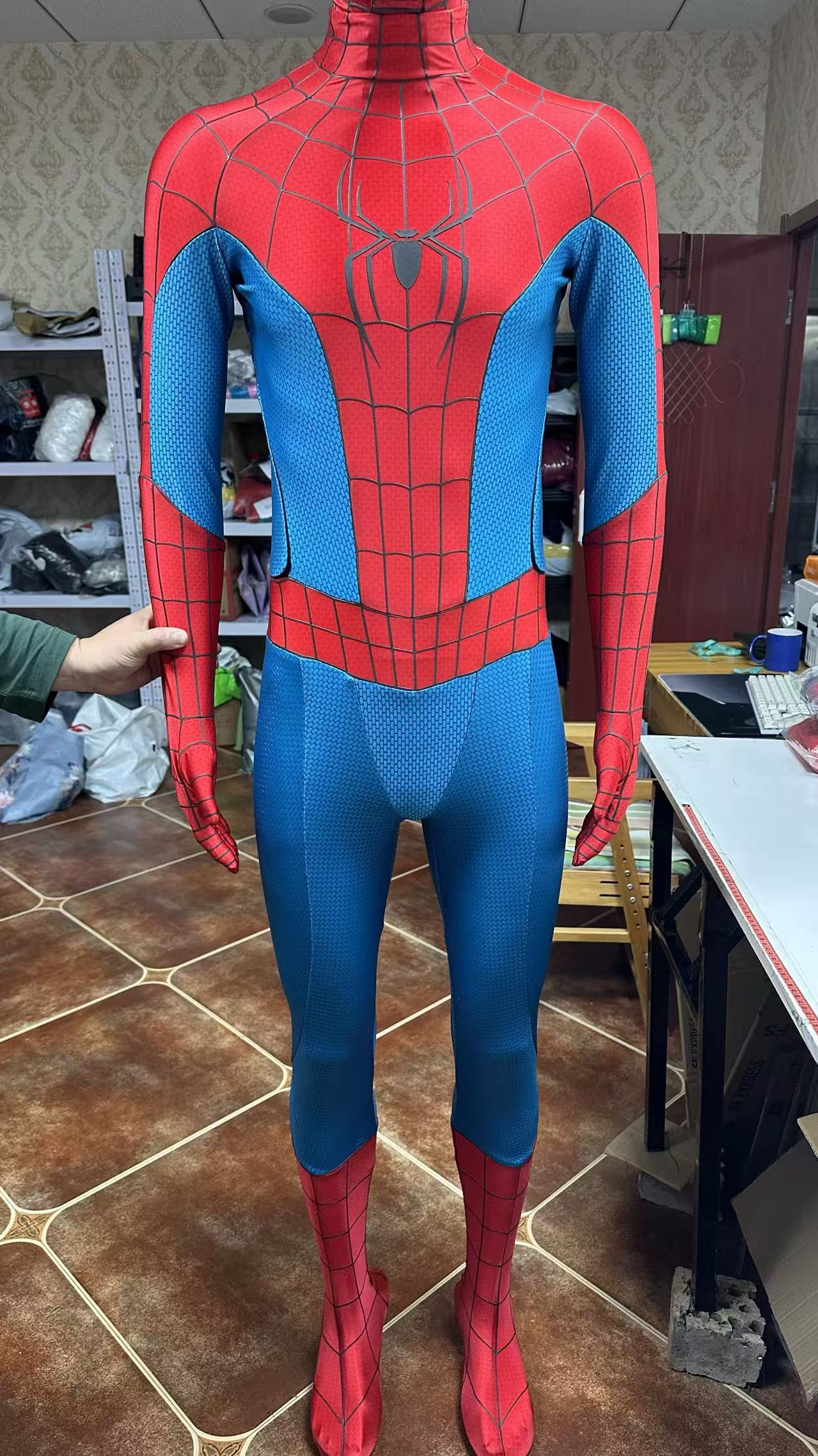 TOM HOLLAND Suit BND version with Face shell & 3D Rubber Web Movie Prop Replica(wearable)