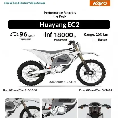 KAYO Huayang EC2  Long Endurance 72V50Ah Full-Size Electric Off-Road Motorcycle 100Km/h Max Speed EBIKE Made