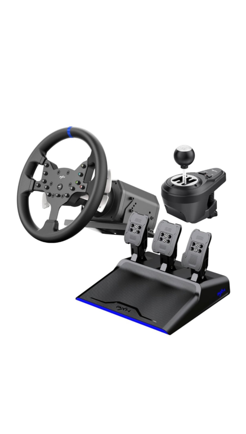 PXN V99 Racing Wheel with Pedals & Shifter – 900° Steering | PC, PS4, Xbox Compatible