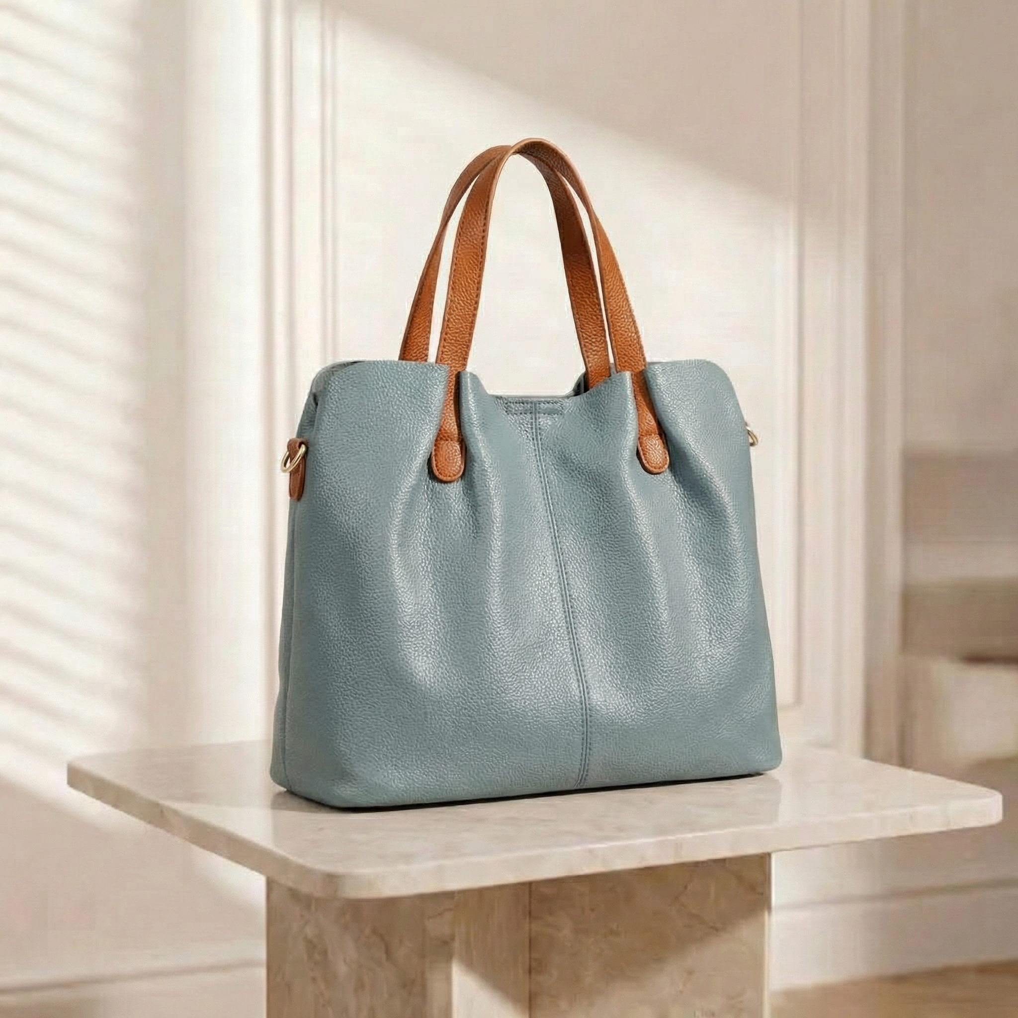 The "Aria" Soft-Pebble Carryall | Versatile Professional Tote