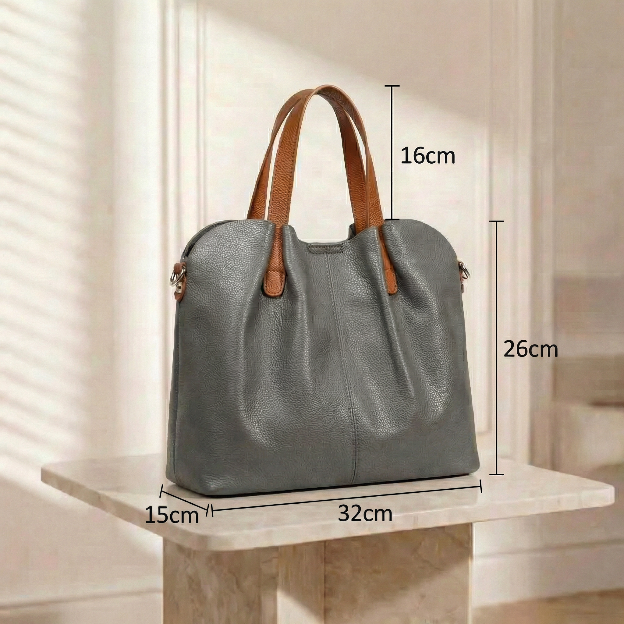 The "Aria" Soft-Pebble Carryall | Versatile Professional Tote