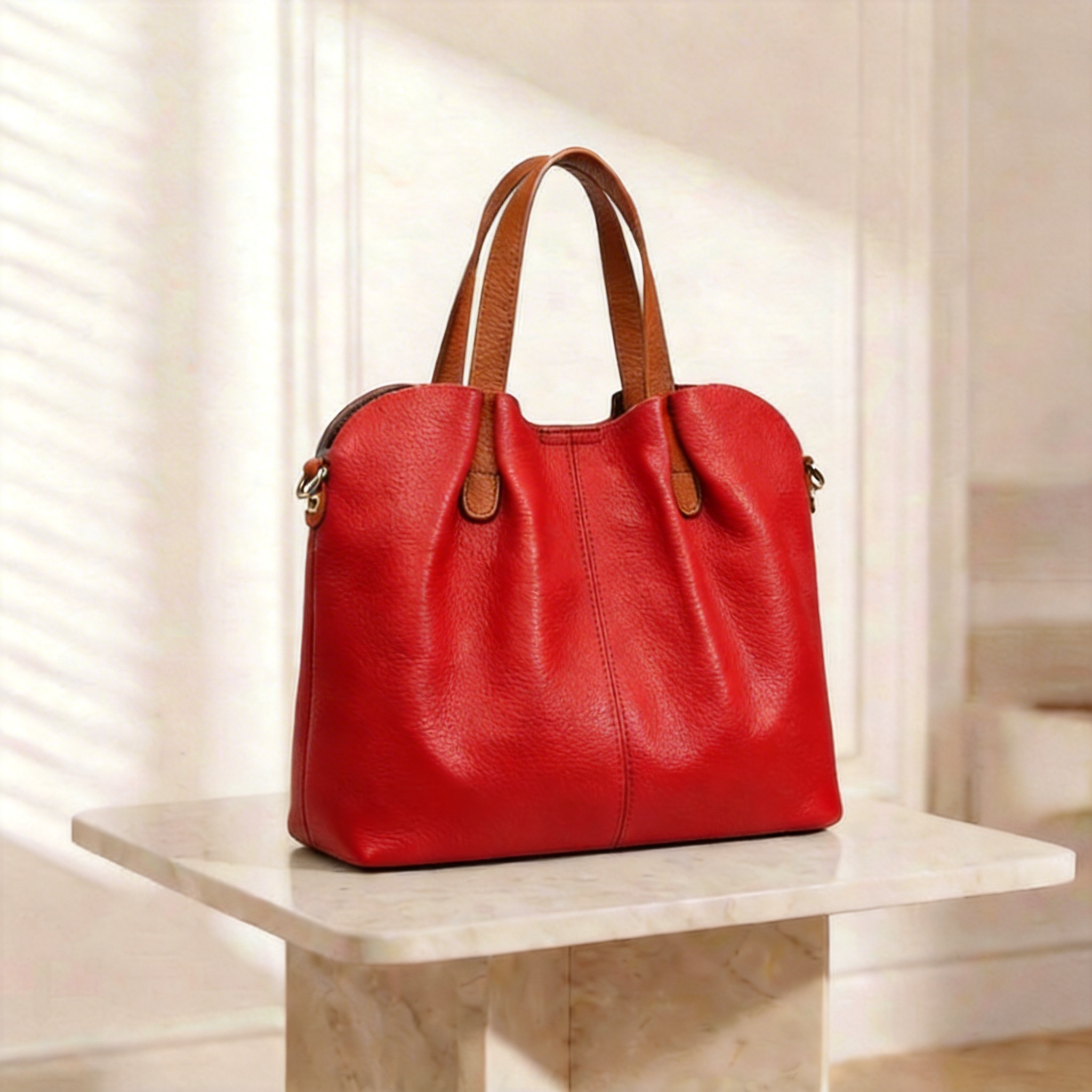The "Aria" Soft-Pebble Carryall | Versatile Professional Tote