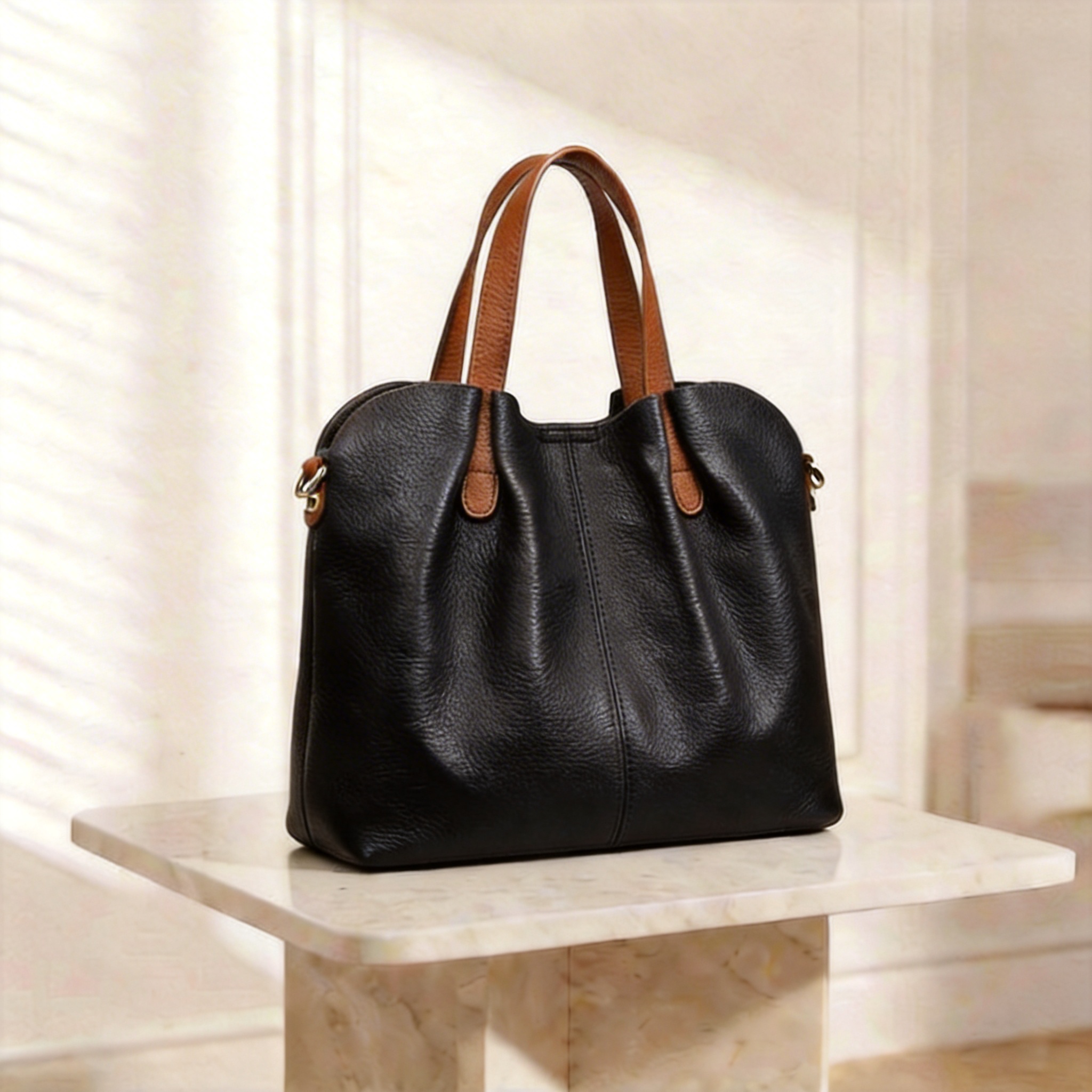 The "Aria" Soft-Pebble Carryall | Versatile Professional Tote