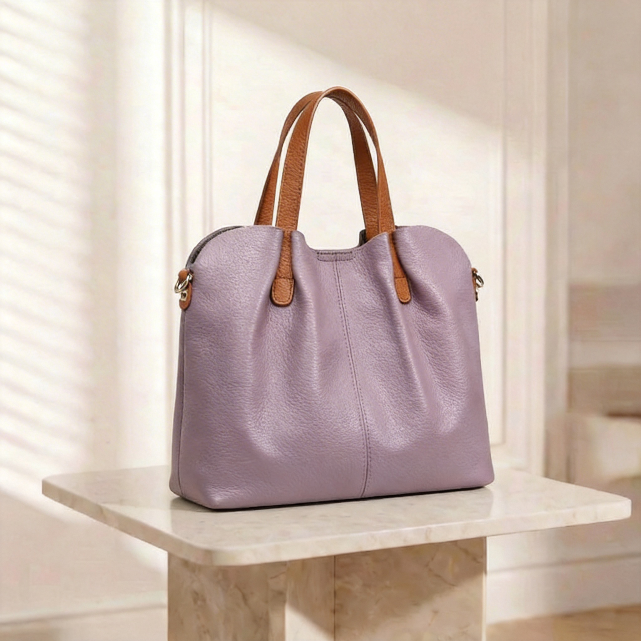 The "Aria" Soft-Pebble Carryall | Versatile Professional Tote