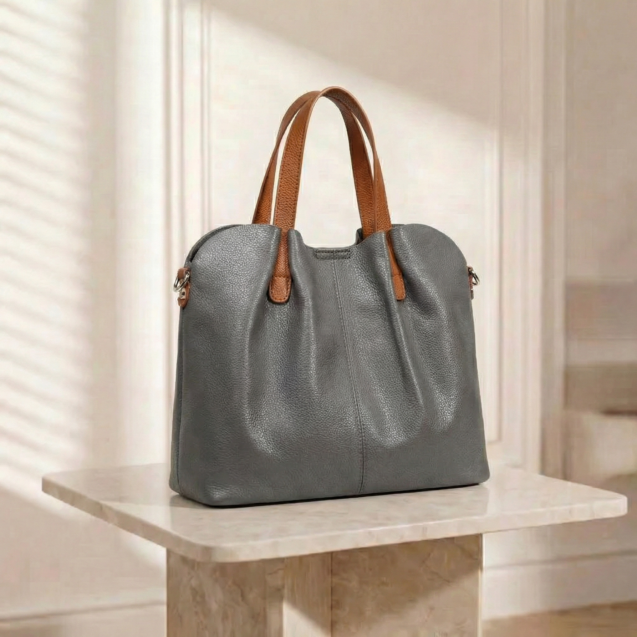 The "Aria" Soft-Pebble Carryall | Versatile Professional Tote