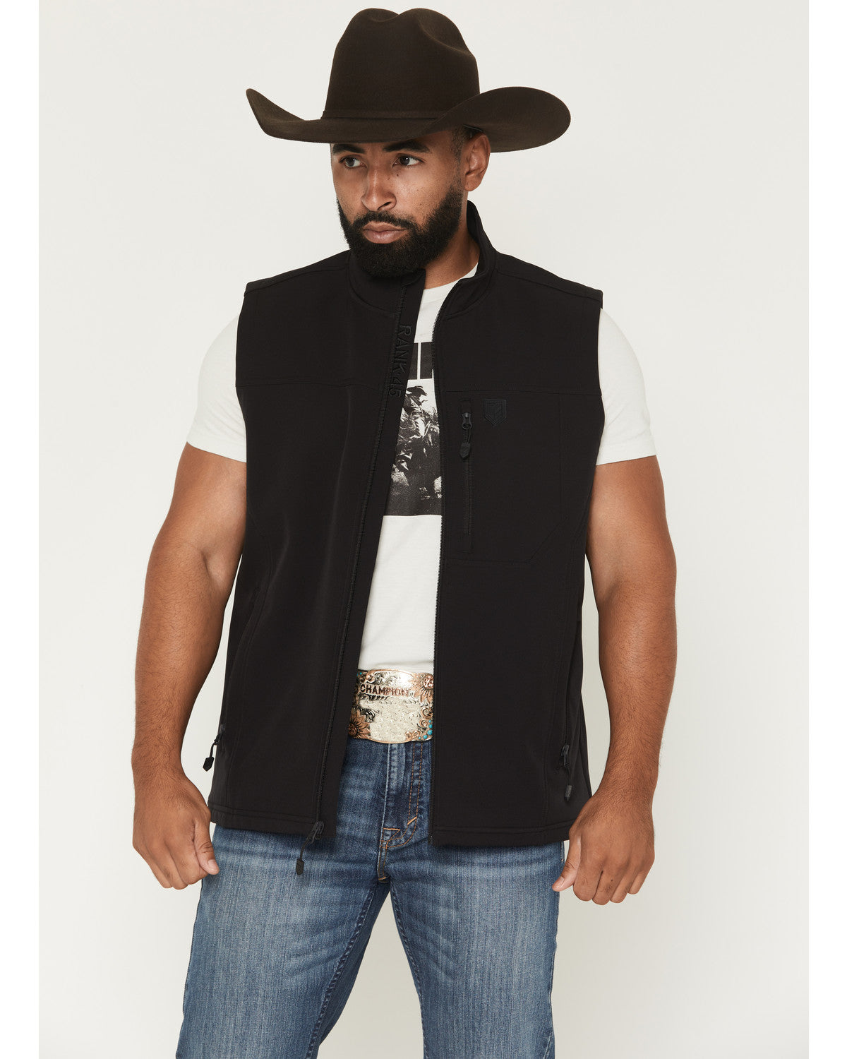 RANK 45 Men's Ralington Softshell Vest - Tall