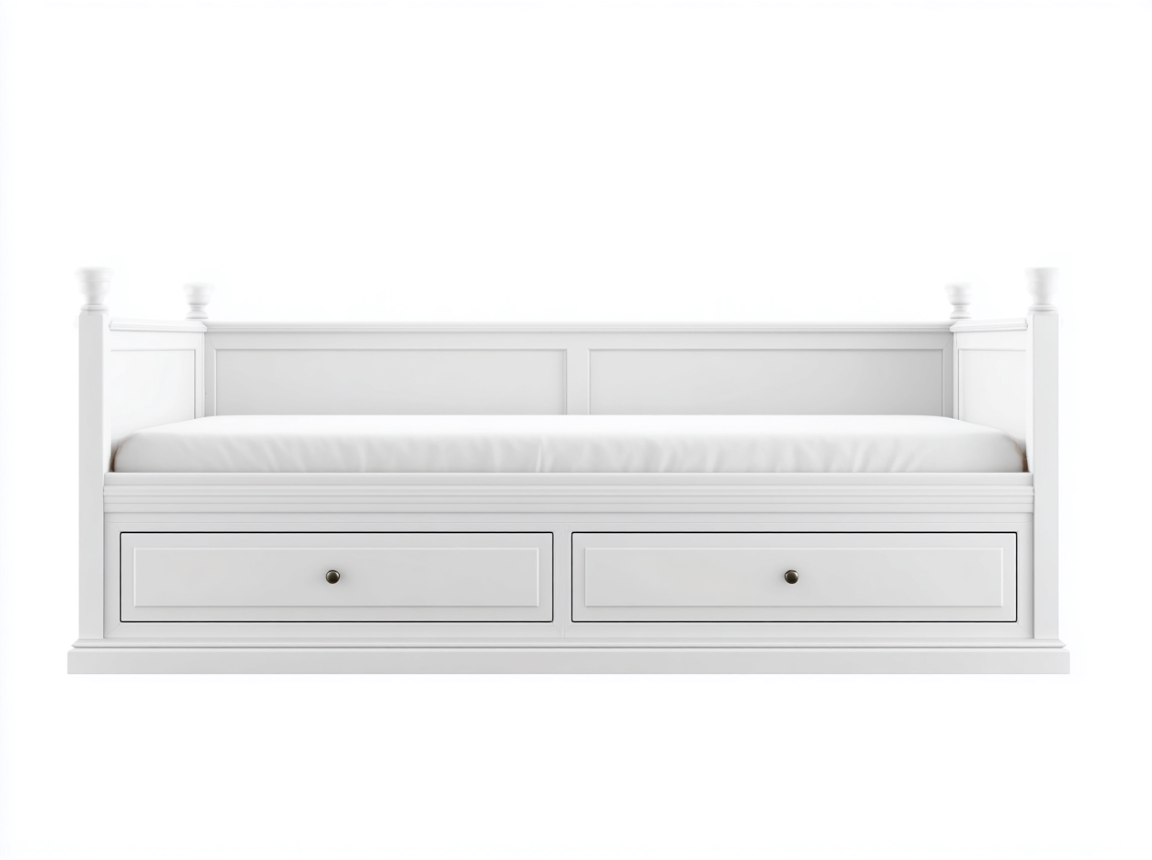 Sofás cama madera 200x90x85 cm blanco almacenamiento dormitorio - diseño clásico-Bamboouppad