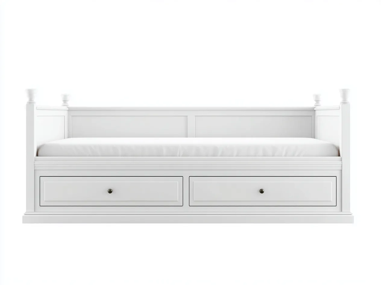 Sofás cama madera 200x90x85 cm blanco almacenamiento dormitorio - diseño clásico-Bamboouppad