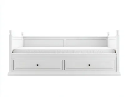 Sofás cama madera 200x90x85 cm blanco almacenamiento dormitorio - diseño clásico-Bamboouppad