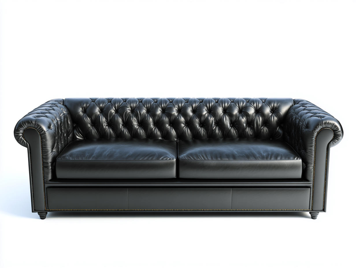 Sofás 2 plazas tapizados 165x85x75 cm - negro - diseño clásico capitoné-Bamboouppad