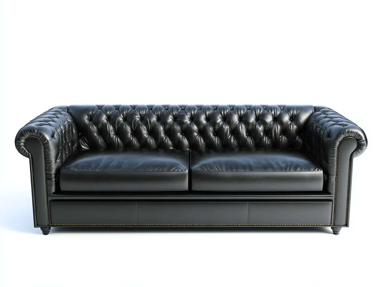 Sofás 2 plazas tapizados 165x85x75 cm - negro - diseño clásico capitoné-Bamboouppad