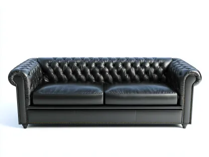 Sofás 2 plazas tapizados 165x85x75 cm - negro - diseño clásico capitoné-Bamboouppad