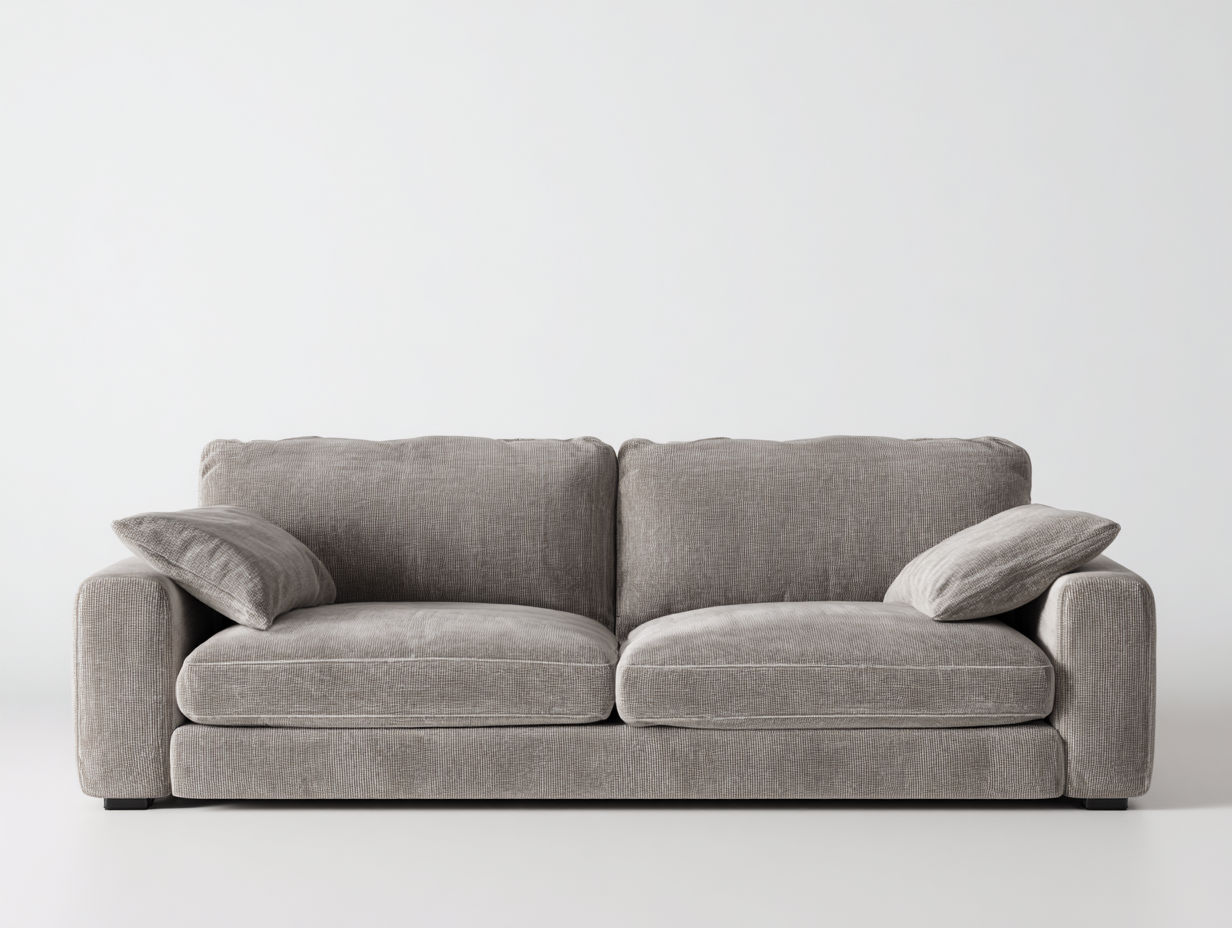 Sofás 2 plazas 180x85x80 cm - tela gris - diseño moderno para salón-Bamboouppad