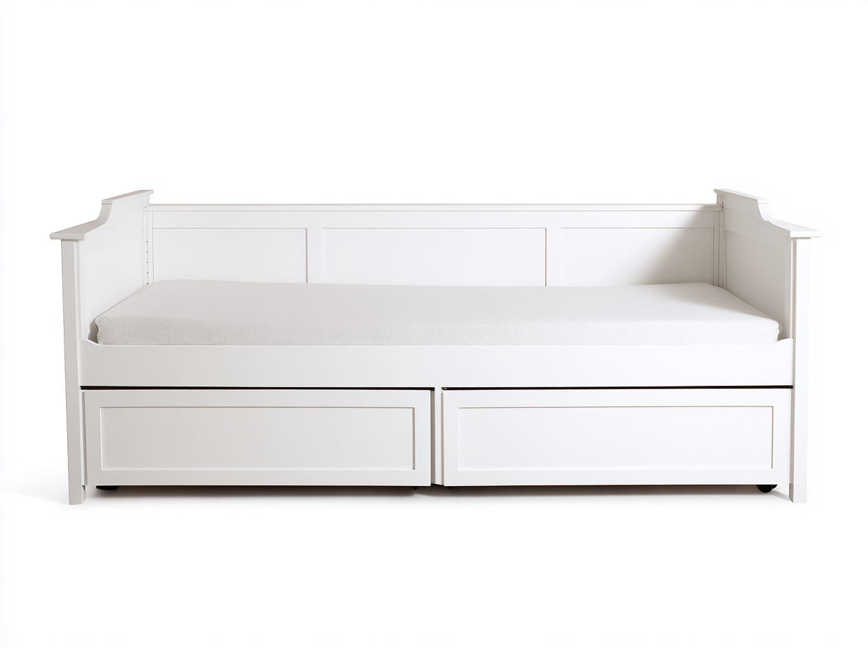 Sofás cama con cajones 200x90x85 cm - blanco - diseño funcional para dormitorio o salón-Bamboouppad