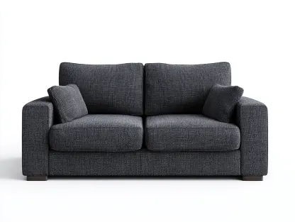 Sofá 2 plazas tela 175x90x88 cm color gris oscuro para salón diseño moderno-Bamboouppad