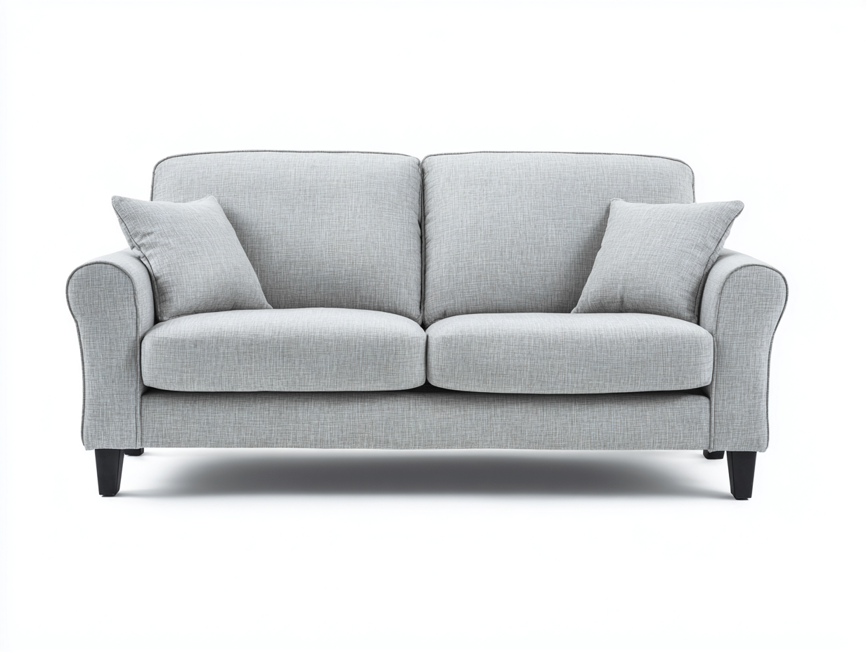 Sofás 2 plazas tapizados 160x85x80 cm - gris - diseño moderno cómodo-Bamboouppad