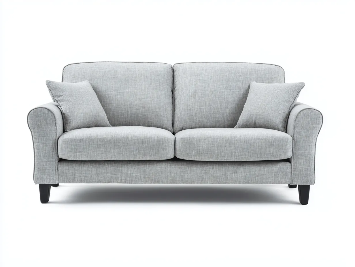 Sofás 2 plazas tapizados 160x85x80 cm - gris - diseño moderno cómodo-Bamboouppad