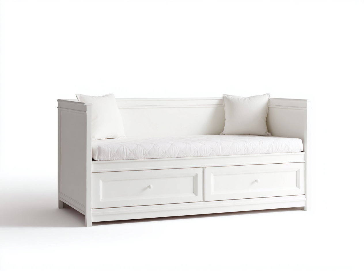 Sofás cama con cajones 200x90x80 cm - blanco - diseño clásico multifuncional-Bamboouppad