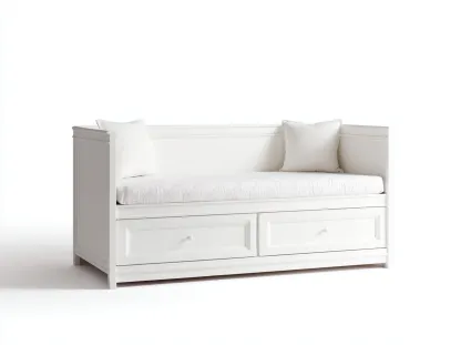 Sofás cama con cajones 200x90x80 cm - blanco - diseño clásico multifuncional-Bamboouppad