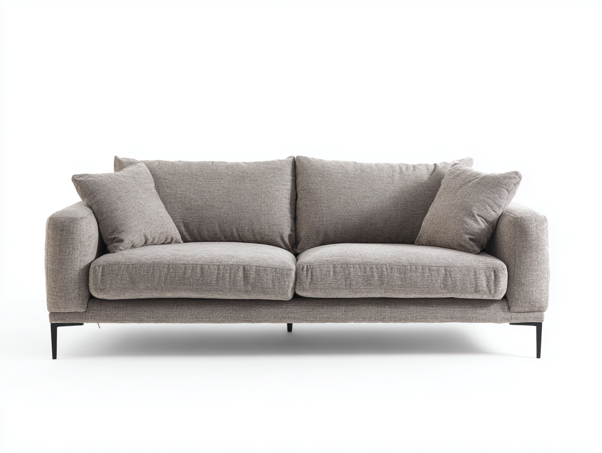 Sofás 2 plazas tela 180x85x80 cm gris moderno salón confortable-Bamboouppad