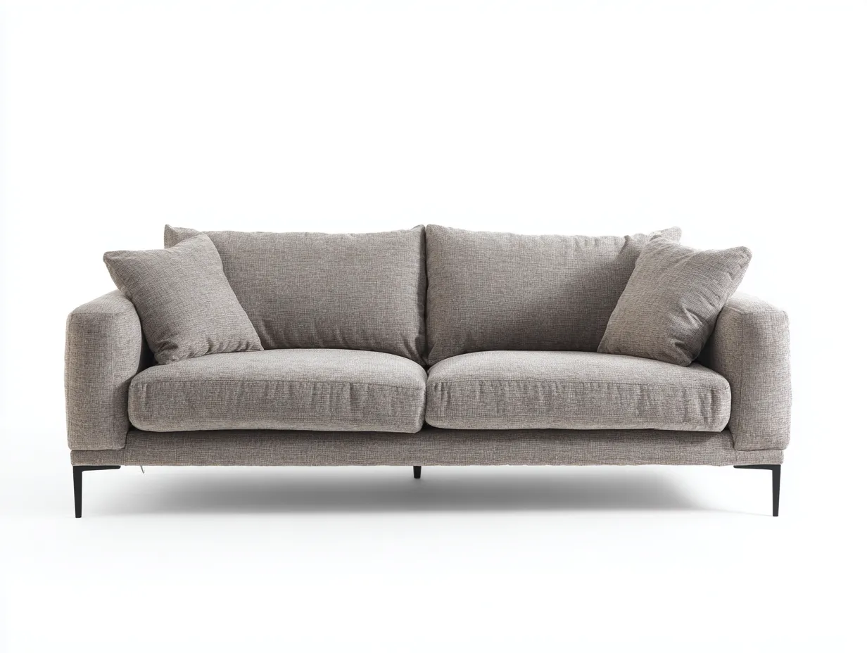 Sofás 2 plazas tela 180x85x80 cm gris moderno salón confortable-Bamboouppad