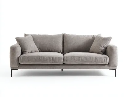 Sofás 2 plazas tela 180x85x80 cm gris moderno salón confortable-Bamboouppad