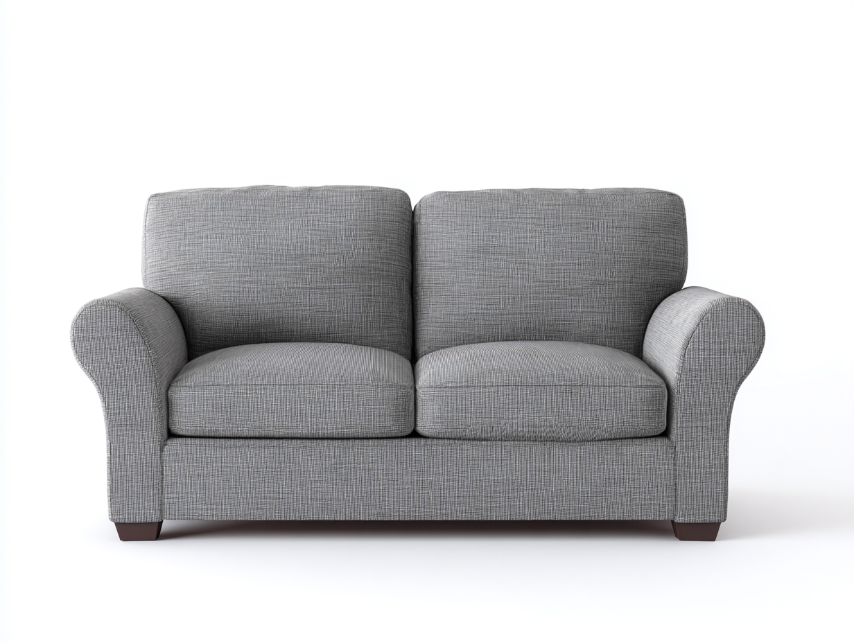 Sofá 2 plazas tela 170x88x92 cm color gris para salón diseño moderno-Bamboouppad