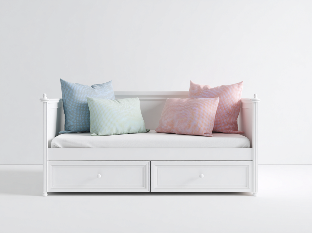 Sofás cama con cajones 200x90x85 cm - blanco - diseño clásico multifuncional-Bamboouppad