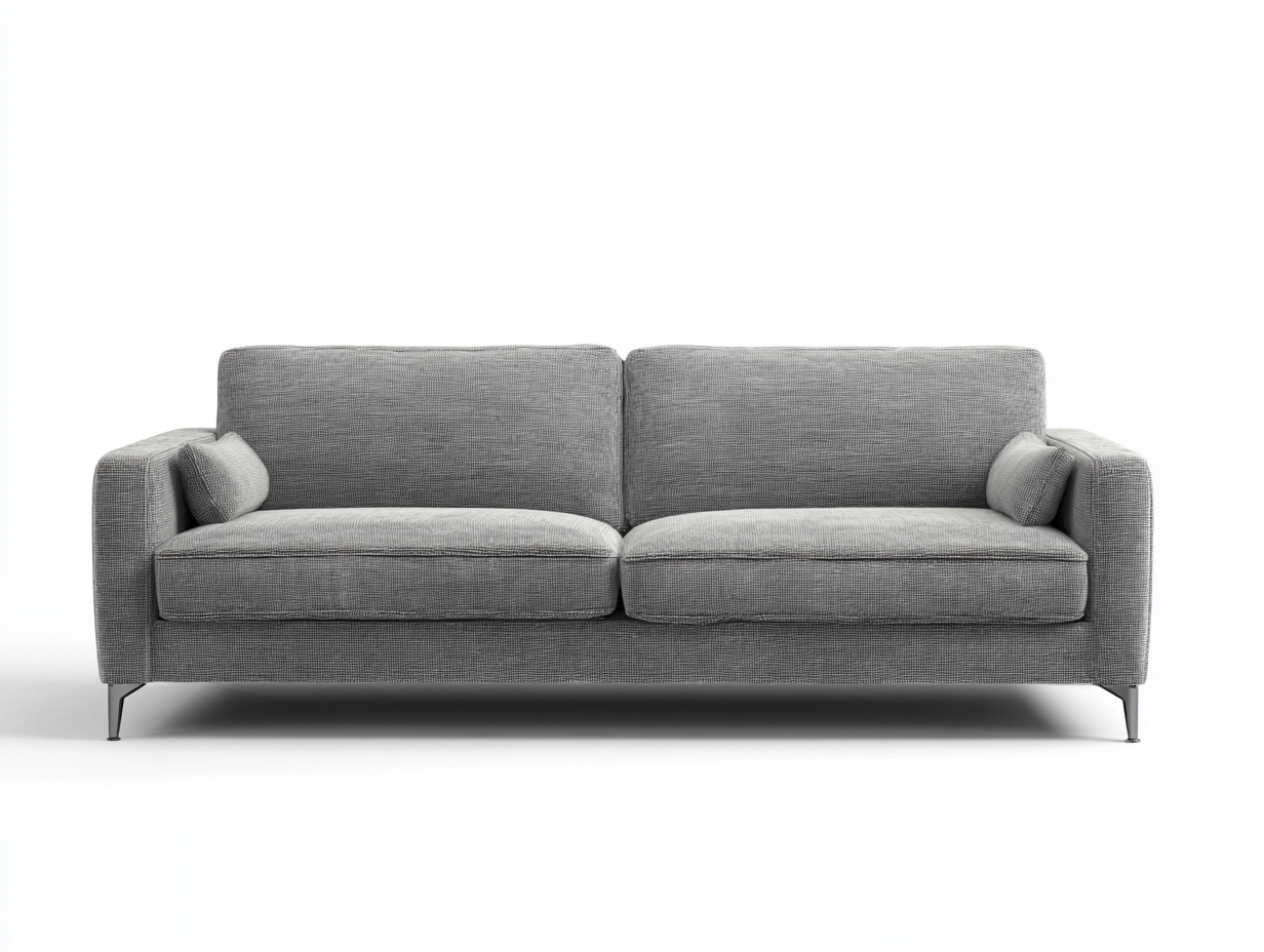 Sofás 2 plazas tela 180x85x80 cm color gris apto para salón diseño moderno-Bamboouppad