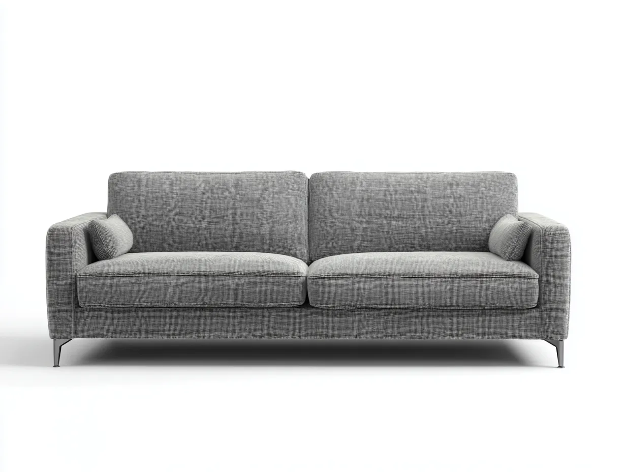 Sofás 2 plazas tela 180x85x80 cm color gris apto para salón diseño moderno-Bamboouppad