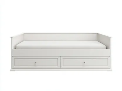 Sofás cama madera 200x90x70 cm color blanco apto para salón diseño moderno con cajones-Bamboouppad