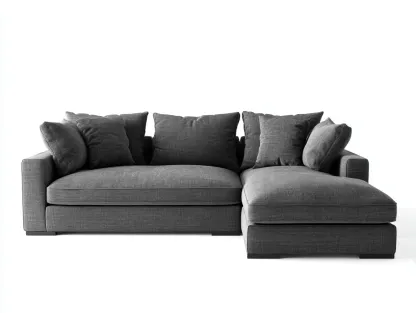 Sofás de esquina tela 260x160x85 cm color gris apto para salón diseño moderno-Bamboouppad
