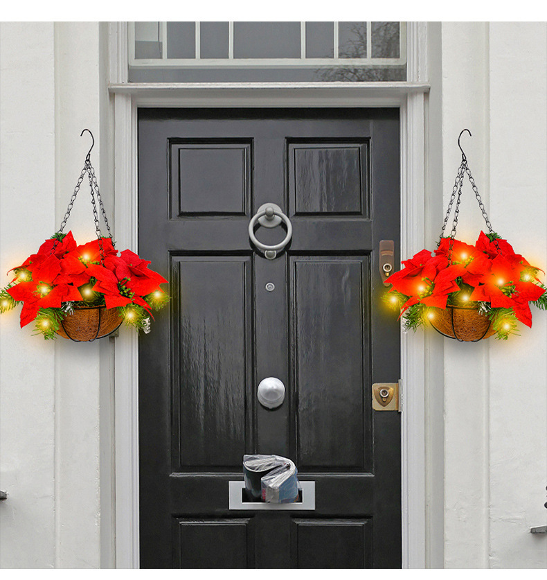 🎄2025 Super Value Set🏆🔥Artificial Christmas Flowers Hanging Poinsettias