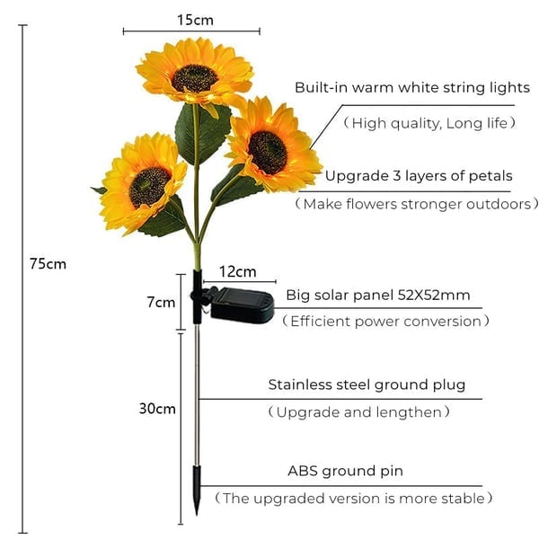 🌻2025 Spring Hot Sale🔥🔥Waterproof Solar Sunflower Light