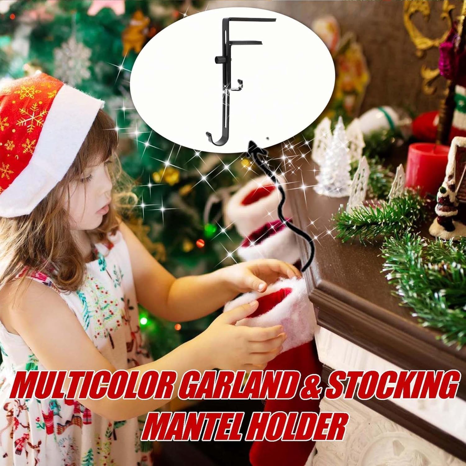 🎁Hot Sale 49% OFF - 2025 Christmas Fireplace Stocking and Garland Hanger