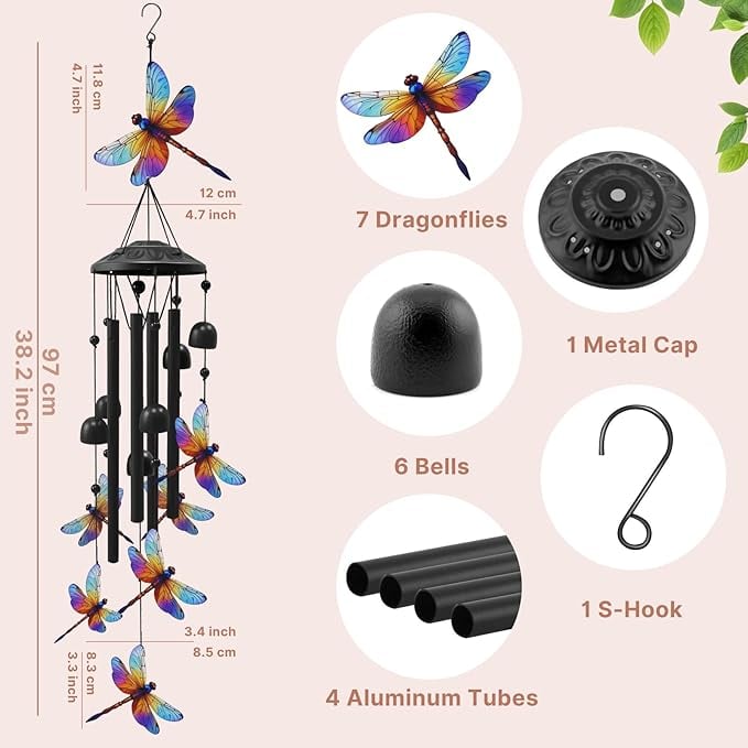 🔥Last Day 60% OFF🔥-🐦Vintage Colorful Hummingbird Wind Chime with Metal Tubes and Bells