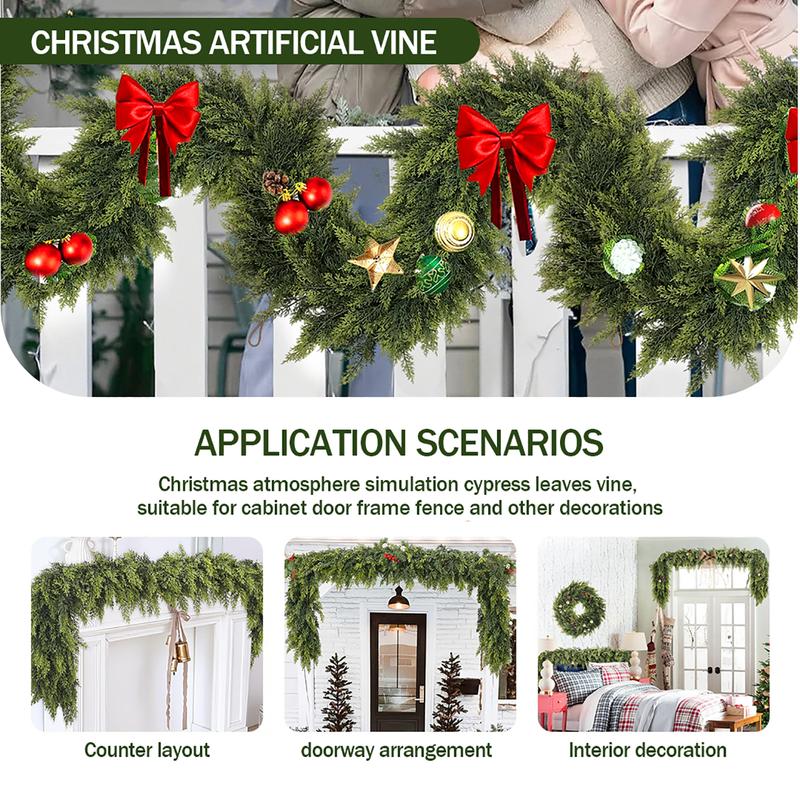 🏆2025 Super Value Se💥6 FT Artificial Cedar Garlands –Realistic Touch Winter Greenery
