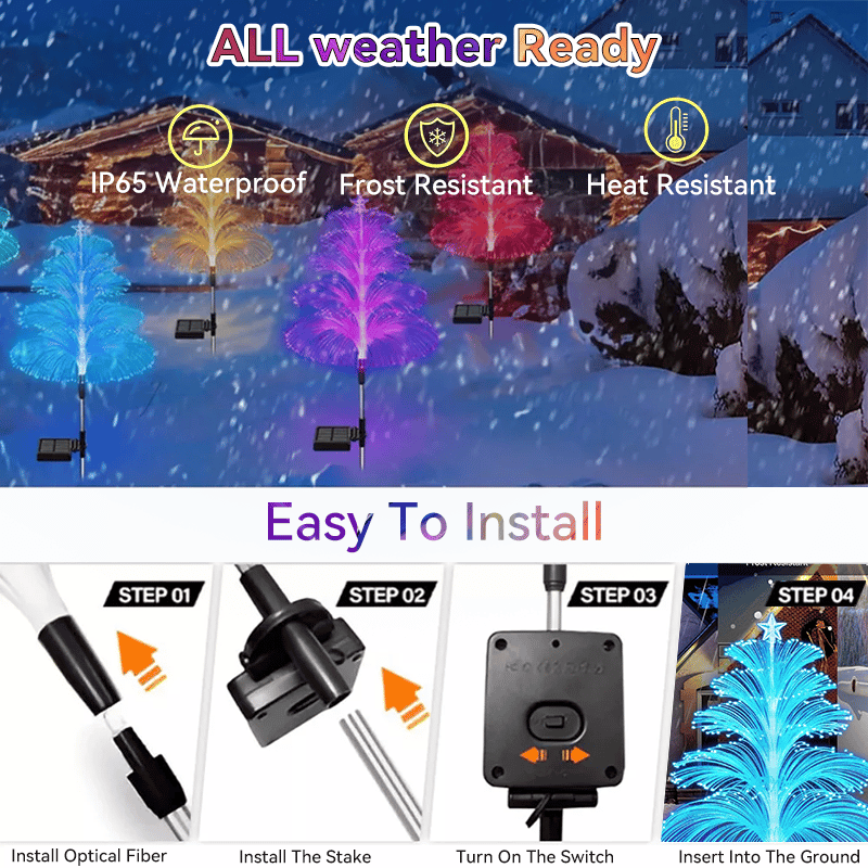 🔥Last Day 50% OFF🔥Seven Colors Gradient Solar Christmas Tree Light