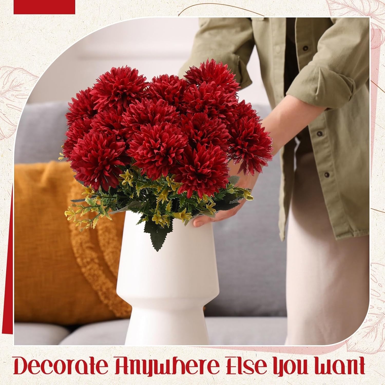 🔥$9.98 On Sale Today Only🌼- Artificial Outdoor Sunset Mums Flowers